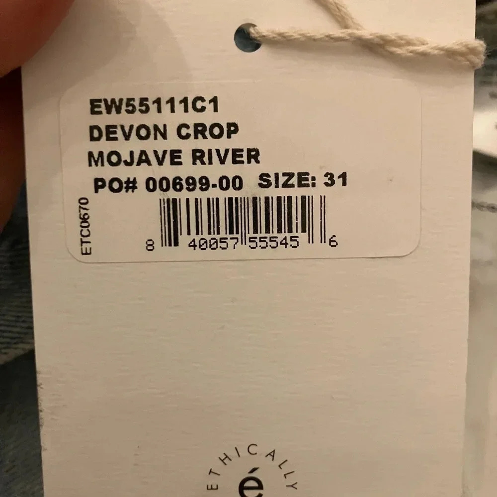 NWT ETICA Devon Crop Jeans in Mojave River - Picture 7 of 7